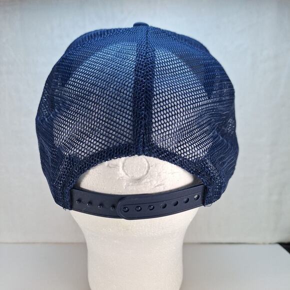 Hooked On Fishing Vintage Trucker Hat - Snapback Mesh - Funny - Navy Blue - Picture 4 of 8